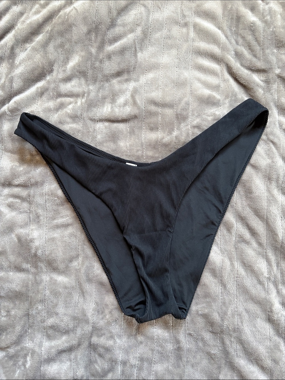 Aerie Classic Black Ribbed Bikini Bottom ONLY XL